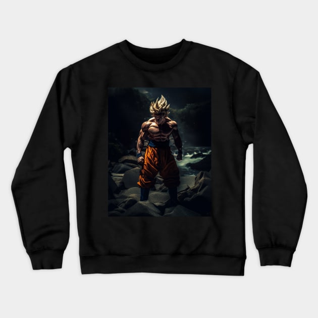 Cinematic Realistic Goku 2 Crewneck Sweatshirt by Shibuz4.art